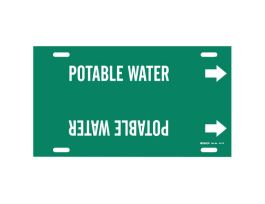 Potable Water Pipe Marker, 8" H x 16" W, Fits Pipes 6" Dia. Thru 7.875" Dia.