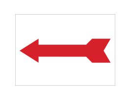 Left Arrow Sign, 7" H x 10" W x 0.06" D, Polystyrene