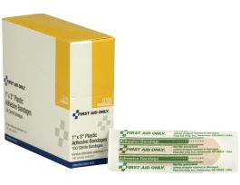 BANDAGE LATEX-FREE PLASTIC 1X3IN 100/BOX