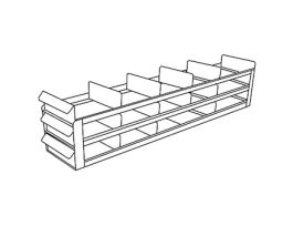 Upright Freezer Sliding Tray Eco-Rack for Standard 2" Boxes, 5 x 3 Array