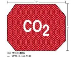 3M™ Diamond Grade™ Damage Control Sign 3MN051DG, "CO2 in, 5 in x 4 in, 10/Package