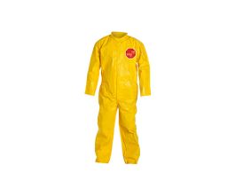 Tychem® 2000 Coverall, Collar, Open Wrists and Ankles, Storm Flap, Bound Seams, 12/CS, Yellow