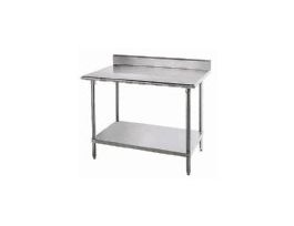 Stainlesss Steel Worktables with Rear Splash, 96"L x 30"W