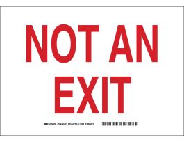 Not An Exit Sign, 10" H x 14" W x 0.006" D, Red on White