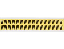 Repositionable Vinyl 0.625 in Black on Yellow, Letters W Card of 32 Labels