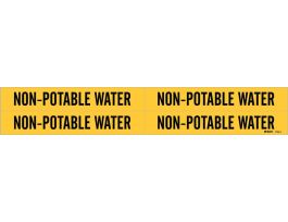 Non-Potable Water Pipe Marker, 1.125" H x 7" W, Card of 4 Each, Fits Pipes 0.75" Dia. Thru 2.375" Dia.