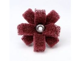 Scotch-Brite™ Cross Buff, 1-1/2 in x 3/8 in x 2 PLY x 8-32 High Strength A VFN, 25/Carton, 100 ea/Case