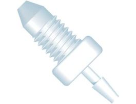 Adapter Fitting, Natural ETFE, 0.040" Bore, 1/16" Hose Barb x Male 10-32 Coned; 1/EA