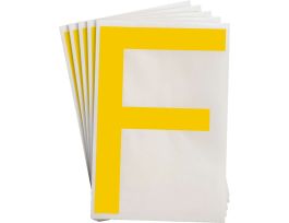 ToughStripe® Floor Marking Polyester 8 in Label Letter F Yellow 20/PK