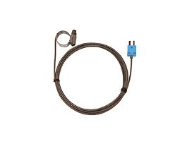 Type-T Hose Clamp Probe 0.50 -1.50 OD Mini-Connector, Grounded 10ft SS Braid Cable