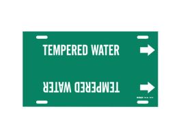 Snap-On Pipe Marker: Tempered Water24" W, Fits Pipes 8" Dia. Thru 9.875" Dia.