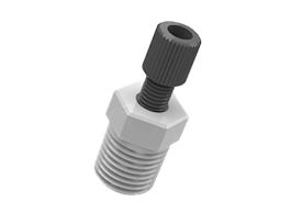 Tubing Adapter, 2.2 mm OD x 1/4" NPT(M), Black PP Nut, White PTFE Ferrule Ferrule; 1/EA