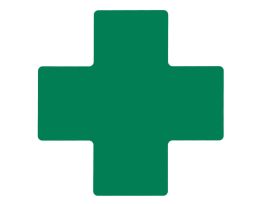 ToughStripe® Floor Marking Tape Cross-Shaped Center Marks -  Polyester, Solid Color, Green, 4" x 10"