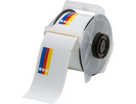 All Weather Permanent Adhesive Vinyl Right-To-Know Labels for GlobalMark Printer - 2.25" x 4" Color Bar and Text