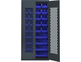 CABINET W/20+8BL BINS STL MSH 36X18X78IN