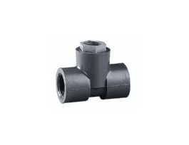 1" NPT(F) T-fitting with 1/2" NPT(F) x 1" CPVC adapter installed in branch