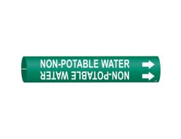 Non-Potable Water Pipe Marker, Fits Pipes 4" Dia. Thru 6" Dia.