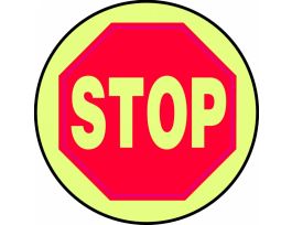 Slip-Gard Floor Sign, STOP (Lumi-Glow), 17" Round, EA