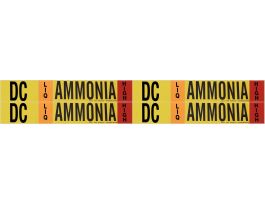 DC LIQ AMMONIA HIGH Pipe Marker, 1.125" H x 7" W, Card of 4 Each, Fits Pipes .75" Dia. Thru 2.375" Dia.