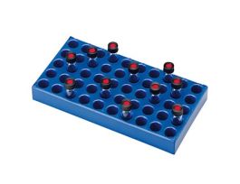 Vial Rack, Polypropylene; holds 50 vials up to 15mm Diameter; Blue