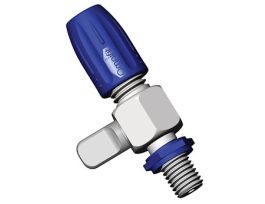 Cap System Adapter with Shut-Off Valve, 1/4"-28 UNF(M); 1/ea