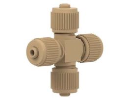 High-Pressure MicroCross Assembly, PEEK, 0.006" ID, 1/32 OD Tubing, 5/16-24 Coned; 1/EA
