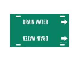 Drain Water Pipe Marker, 10" H x 32" W, Fits Pipes 10" Dia. Thru 15" Dia.