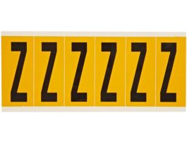 Outdoor Vinyl 3 in Black on Yellow Letters Z Card of 6 Labels