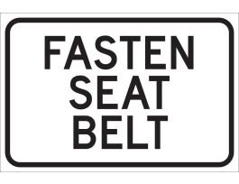 Fasten Seat Belt Sign, 12" H x 18" W x 0.090" D, Aluminum