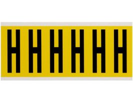 Repositionable Vinyl 3 in Black on Yellow, Letters H Card of 6 Labels