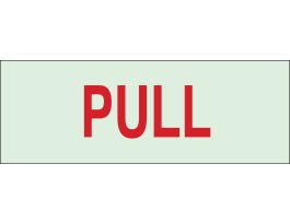 BradyGlo Pull Sign, 2.5" H x 7" W x 0.008" D, Polyester
