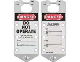 Labeled Group Lockout Hasps, Silver, Pack /5