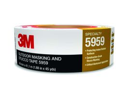 3M™ Outdoor Masking and Stucco Tape 5959, Red, 48 mm x 41.1 m, 12.0 mil, 12 Roll/Case, Conveniently Packaged