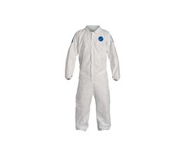 Tyvek® 400 D. Coverall. Collar. Comfort Fit, Elastic Wrists, Ankles.and Waist. Serged Seams, 25/CS, White;Blue