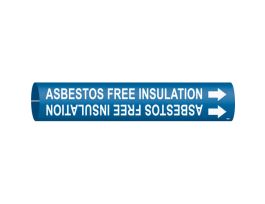 ASBESTOS FREE INSULATION Pipe Marker, Fits Pipes 0.75" Dia. Thru 1.375" Dia.