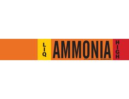 LIQ AMMONIA HIGH Pipe Marker, 4" H x 24" W, Fits Pipes 8" Dia. or Larger