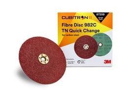 3M™ Cubitron™ II Fibre Disc 982C, 36+, TN Quick Change, 7 in, Die TN700BB, Trial Pack, 10 ea/Case