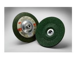 3M™ Green Corps™ Depressed Center Grinding Wheel, T27, 36, 7 in x 1/4 in x 5/8 in-11 Internal, 10/Carton, 20 ea/Case