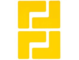 ToughStripe® Floor Marking Tape L-Shaped Corner Marks -  Polyester, Solid Color, Yellow, 2" x 5"