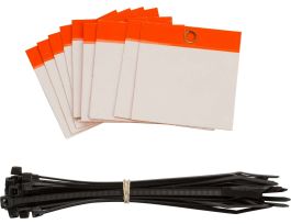Self-Laminating Blank Tags Polyester 3 in H x 3 in W Orange 25/PK