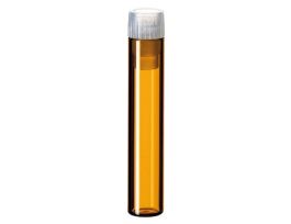 Shell Vial, 8 mm, Amber Glass, Flat Bottom, 1 mL, with PE Plug, for Use with Insert 98700-84; 1000/pk