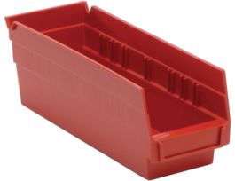 11 5/8INX 4 1/8INX 4IN SHELF BIN-RED