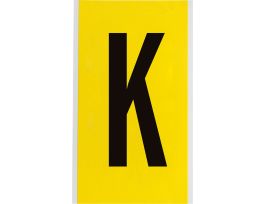 Repositionable Vinyl 6 in Black on Yellow, Letters K Card