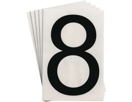 ToughStripe® Floor Marking Polyester 8 in Label Number 8 Black 20/PK