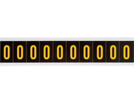 Outdoor Vinyl 2 in Yellow on Black Letters O Card of 10 Labels