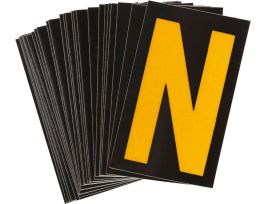BradyLite 1.5 in Reflective Numbers Yellow on Black, N 25/PK
