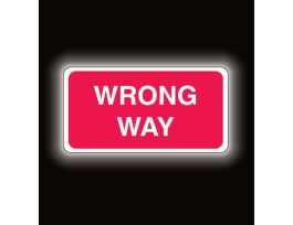 Wrong Way Sign, 18" H x 30" W, Aluminum