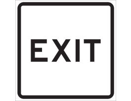 EXIT Sign, 18 " H x 18 " W x 0.090 " D, Black on White