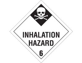 Inhalation Hazard 6 Sign, 10.75" H x 10.75" W x 0.024" D, Paper