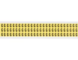 Repositionable Vinyl 0.375 in Black on Yellow, Letters G Card of 78 Labels